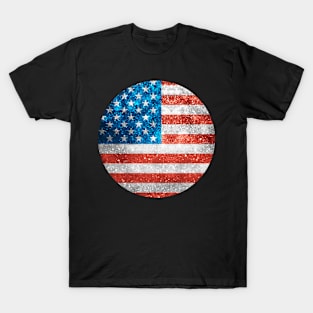 American Flag Glitter Sticker T-Shirt